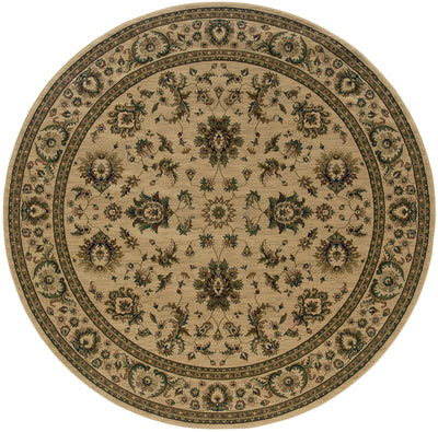 Ariana 311I3 Ivory/Green Area Rug, ivory green traditional oriental area rug with updated hues and refined collector-style design.