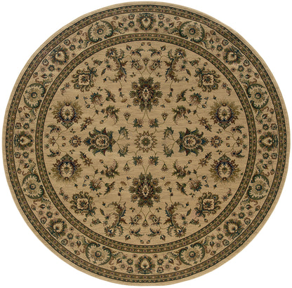 Ariana 311I3 Ivory/Green Area Rug, ivory green traditional oriental area rug with updated hues and refined collector-style design.