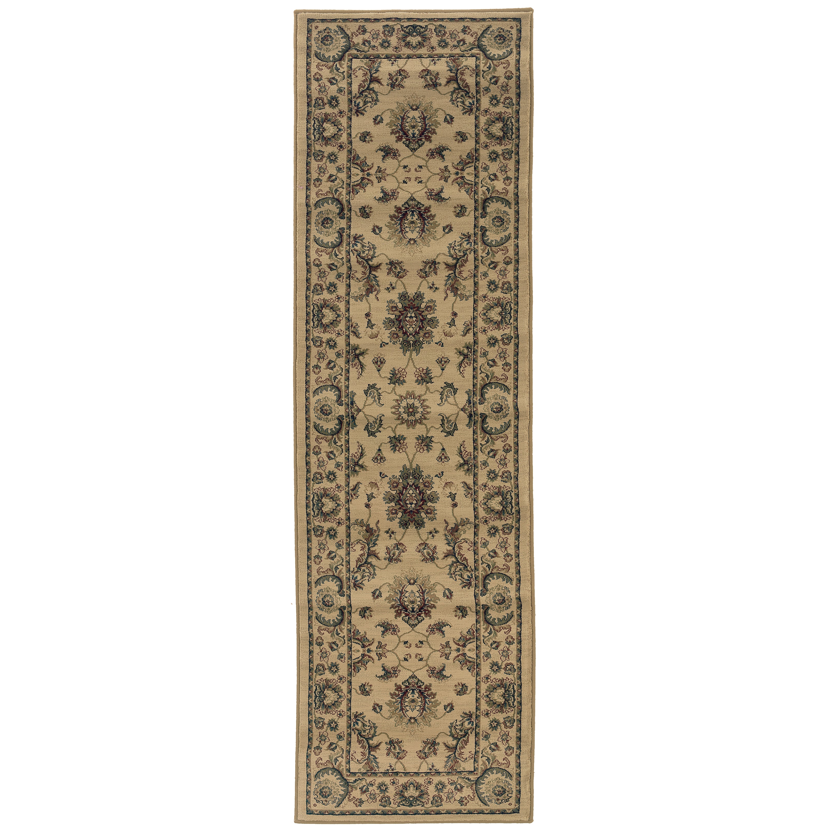 Ariana 311I3 Ivory/Green Area Rug, ivory green traditional oriental area rug with updated hues and refined collector-style design.