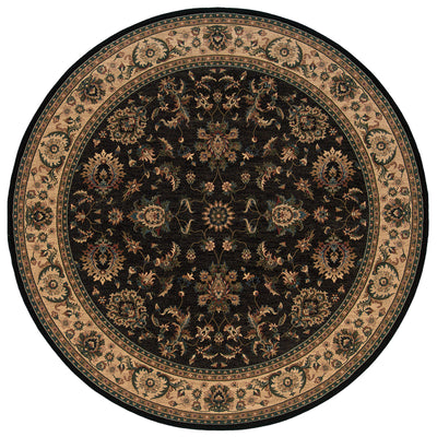 Ariana 311K3 Black/Ivory Area Rug, black ivory traditional oriental area rug with striking contrast and intricate pattern clarity.