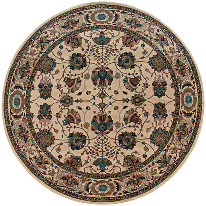 Ariana 431O3 Ivory/Red Area Rug, ivory red traditional oriental area rug with polished Old-World pattern styling and crisp detail.