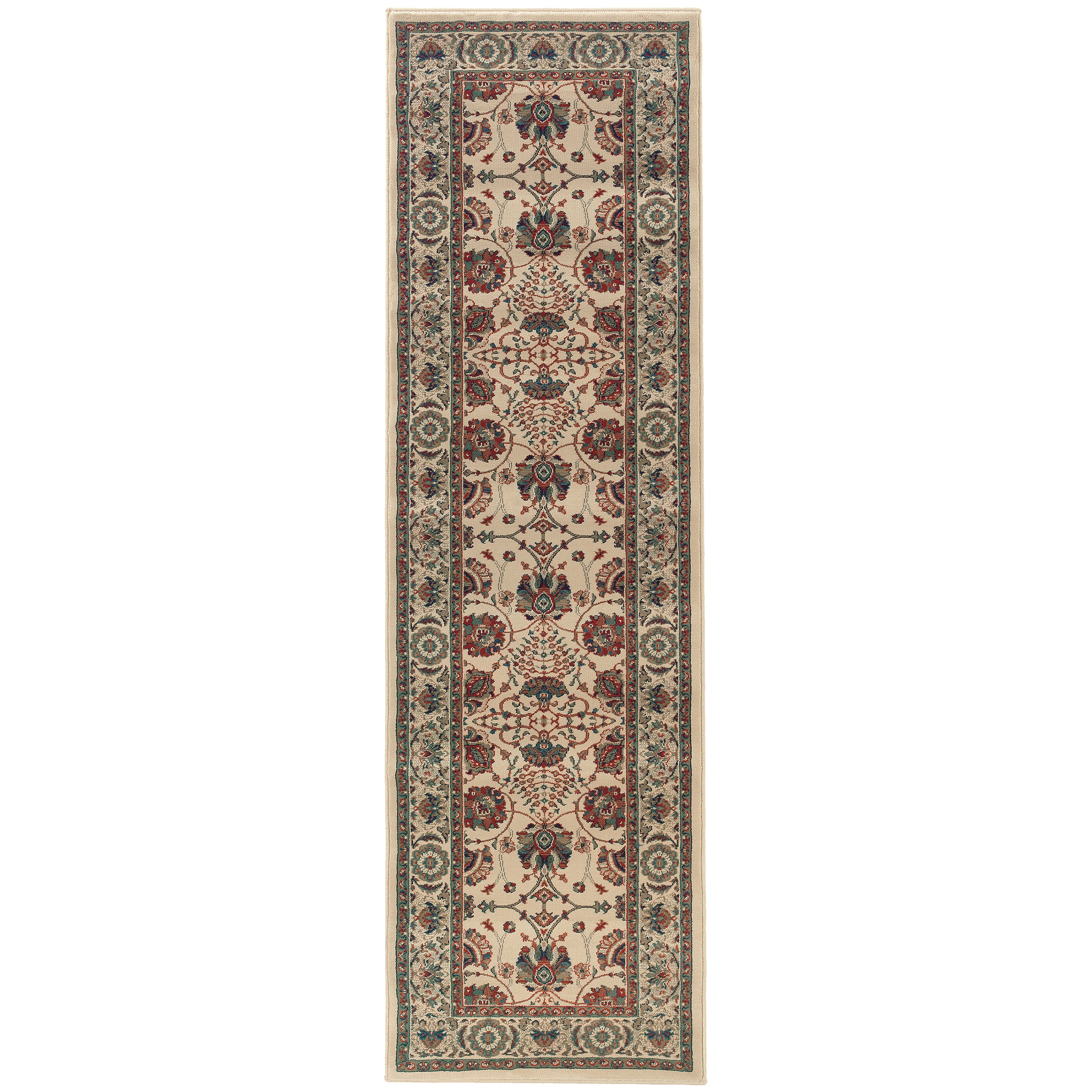 Ariana 431O3 Ivory/Red Area Rug, ivory red traditional oriental area rug with polished Old-World pattern styling and crisp detail.