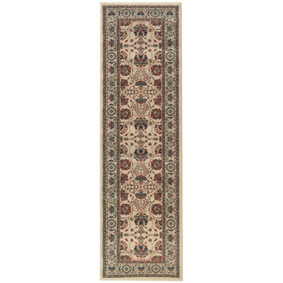 Ariana 431O3 Ivory/Red Area Rug, ivory red traditional oriental area rug with polished Old-World pattern styling and crisp detail.