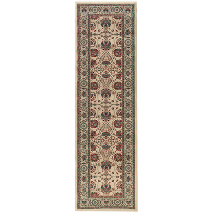 Ariana 431O3 Ivory/Red Area Rug, ivory red traditional oriental area rug with polished Old-World pattern styling and crisp detail.