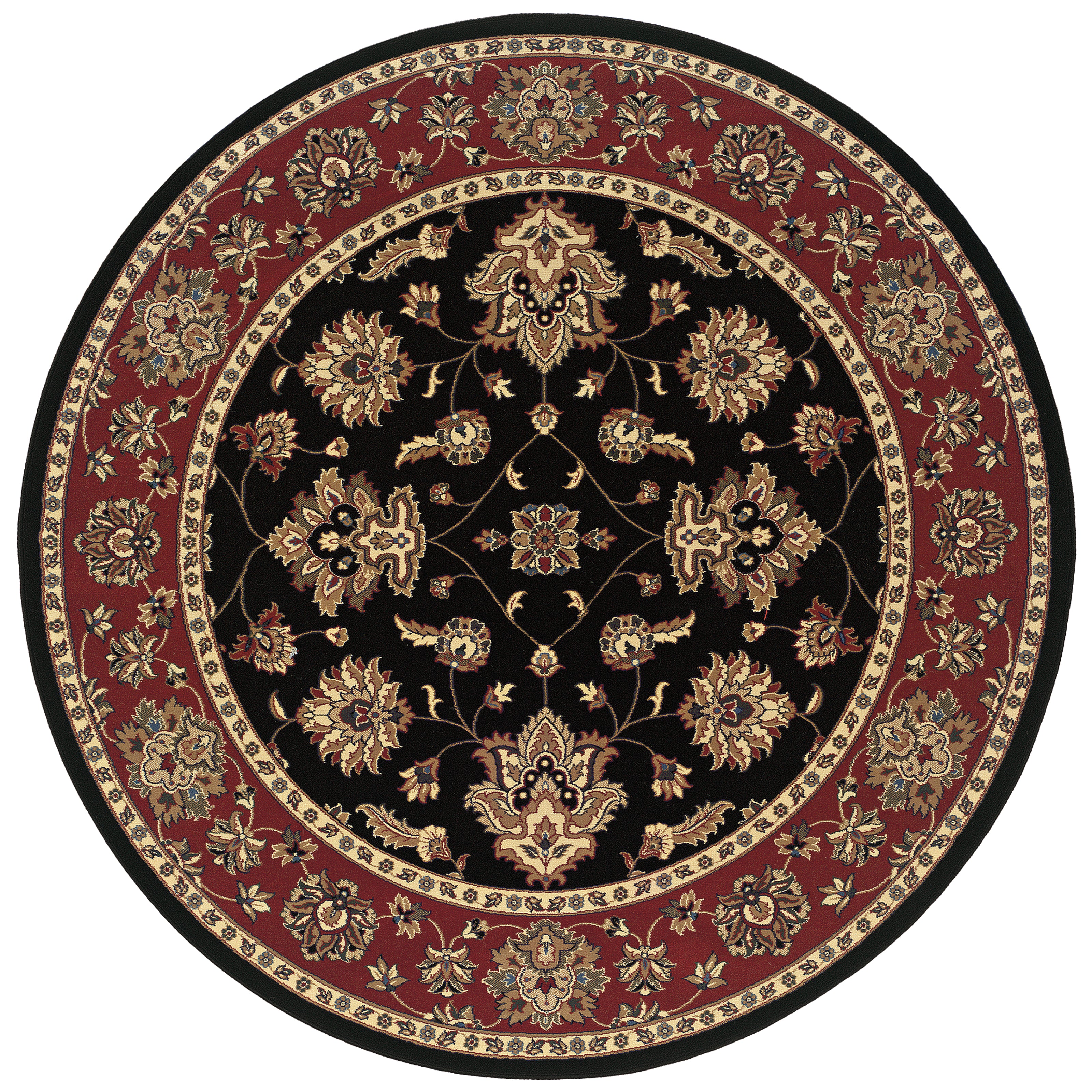 Ariana 623M3 Black/Red Area Rug, black, red traditional oriental area rug with bold color impact and intricate pattern detail.