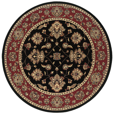 Ariana 623M3 Black/Red Area Rug, black, red traditional oriental area rug with bold color impact and intricate pattern detail.
