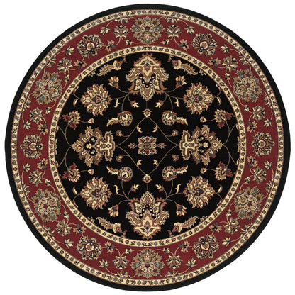 Ariana 623M3 Black/Red Area Rug, black, red traditional oriental area rug with bold color impact and intricate pattern detail.