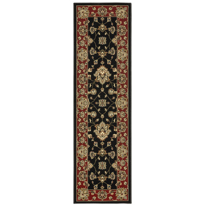 Ariana 623M3 Black/Red Area Rug, black, red traditional oriental area rug with bold color impact and intricate pattern detail.