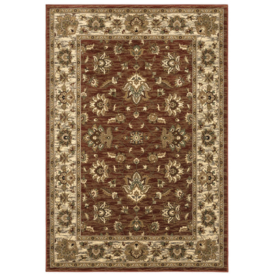 Ariana 623V3 Red/Ivory Area Rug, red ivory traditional oriental area rug with timeless Old-World styling and detailed design.