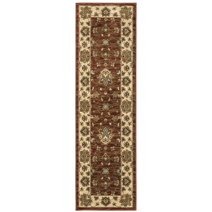 Ariana 623V3 Red/Ivory Area Rug, red ivory traditional oriental area rug with timeless Old-World styling and detailed design.