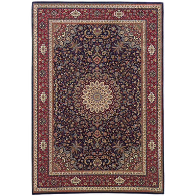 Ariana 095B3 Blue/Red Area Rug, blue, red traditional oriental area rug with crisp updated colors and detailed collector-style pattern.