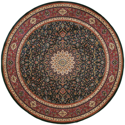 Ariana 095B3 Blue/Red Area Rug, blue, red traditional oriental area rug with crisp updated colors and detailed collector-style pattern.