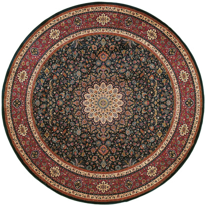 Ariana 095B3 Blue/Red Area Rug, blue, red traditional oriental area rug with crisp updated colors and detailed collector-style pattern.