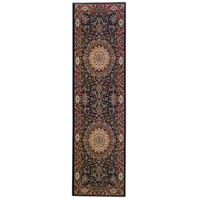 Ariana 095B3 Blue/Red Area Rug, blue, red traditional oriental area rug with crisp updated colors and detailed collector-style pattern.