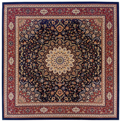 Ariana 095B3 Blue/Red Area Rug, blue, red traditional oriental area rug with crisp updated colors and detailed collector-style pattern.