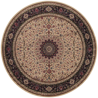 Ariana 095I8 Ivory/Black Area Rug, ivory black traditional oriental area rug with striking contrast and detailed collector-style pattern.