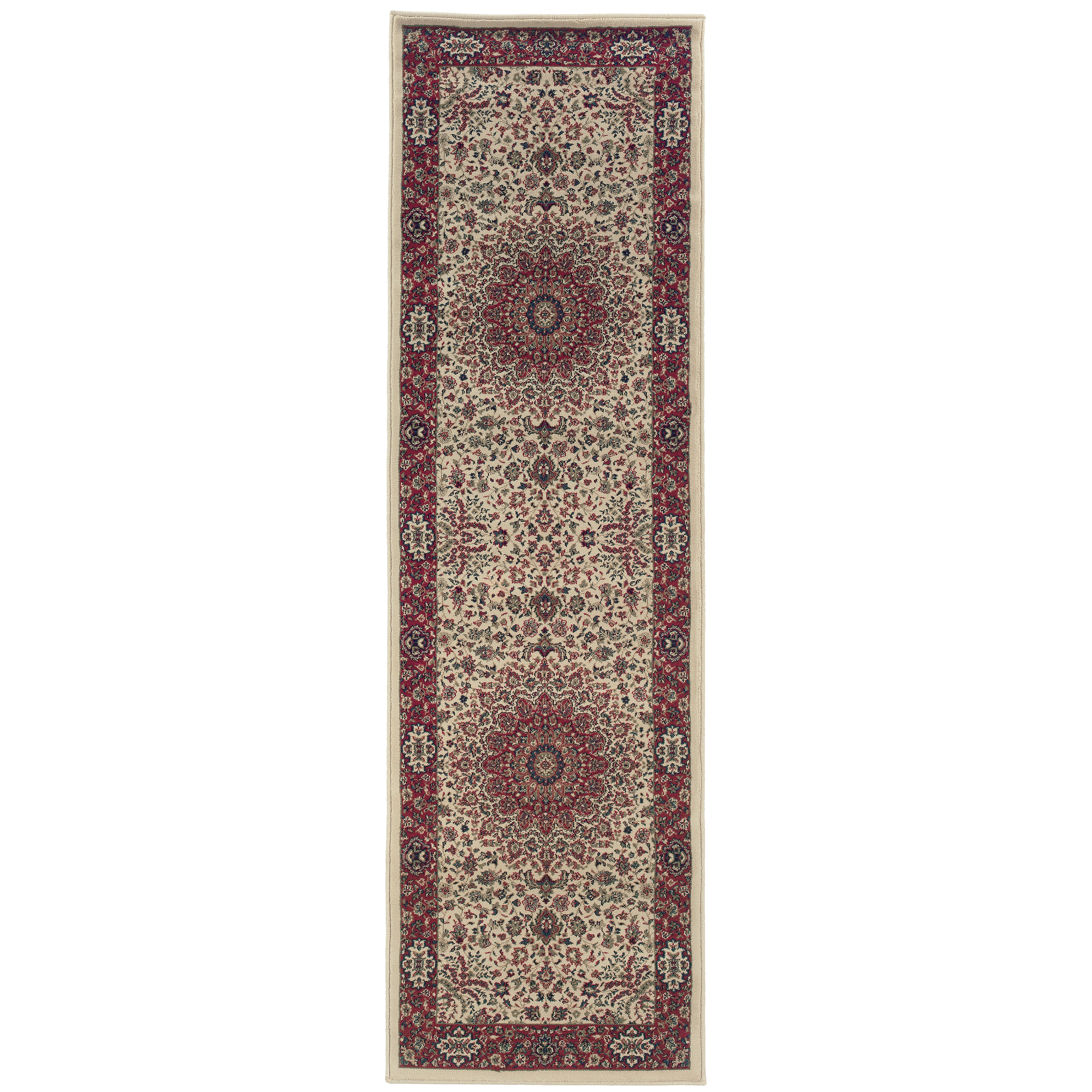 Ariana 095J3 Ivory/Red Area Rug, ivory red traditional oriental area rug with Old-World pattern styling and crisp detailed design.