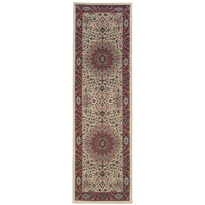 Ariana 095J3 Ivory/Red Area Rug, ivory red traditional oriental area rug with Old-World pattern styling and crisp detailed design.