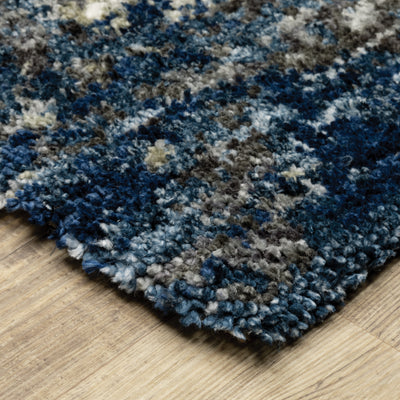 Oriental Weavers Aspen 2060L plush shag rug featuring abstract pattern in blue/ grey tones