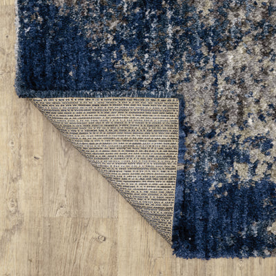 Oriental Weavers Aspen 2060L plush shag rug featuring abstract pattern in blue/ grey tones
