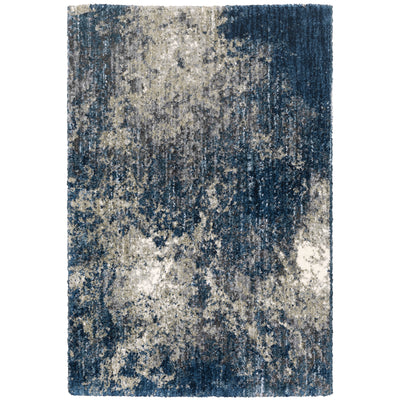 Oriental Weavers Aspen 2060L plush shag rug featuring abstract pattern in blue/ grey tones