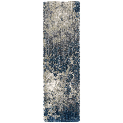 Oriental Weavers Aspen 2060L plush shag rug featuring abstract pattern in blue/ grey tones