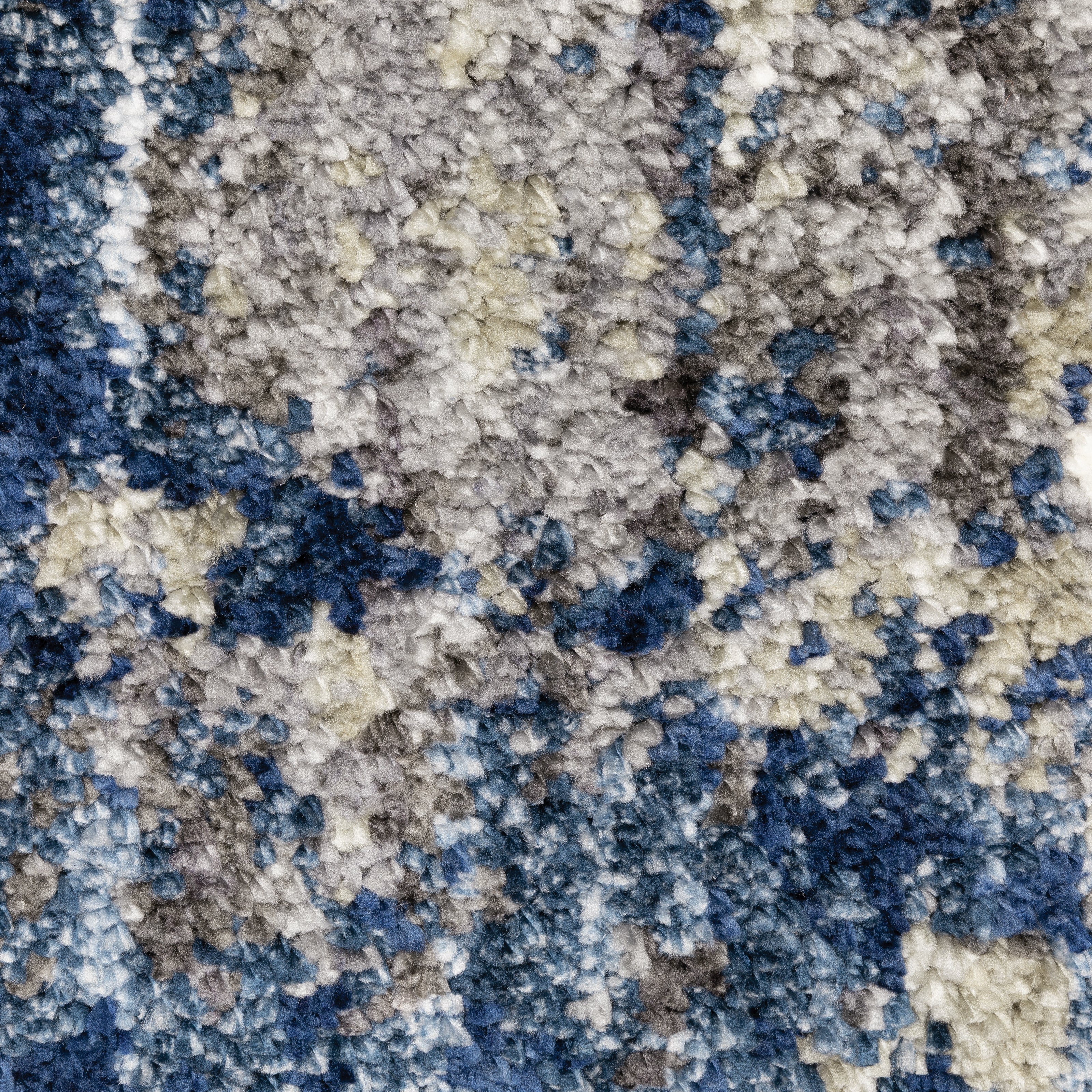 Oriental Weavers Aspen 2060L plush shag rug featuring abstract pattern in blue/ grey tones
