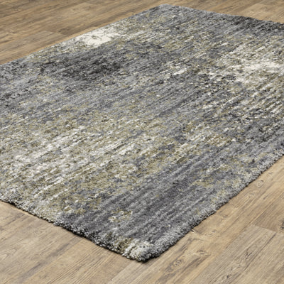 Oriental Weavers Aspen 2060W plush shag rug featuring abstract pattern in grey/ ivory tones