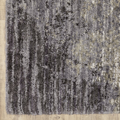 Oriental Weavers Aspen 2060W plush shag rug featuring abstract pattern in grey/ ivory tones
