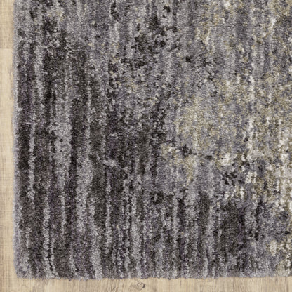 Oriental Weavers Aspen 2060W plush shag rug featuring abstract pattern in grey/ ivory tones
