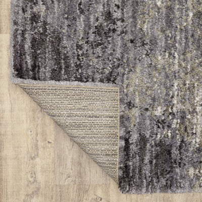 Oriental Weavers Aspen 2060W plush shag rug featuring abstract pattern in grey/ ivory tones