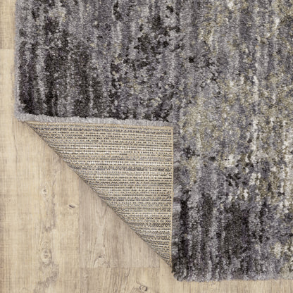 Oriental Weavers Aspen 2060W plush shag rug featuring abstract pattern in grey/ ivory tones