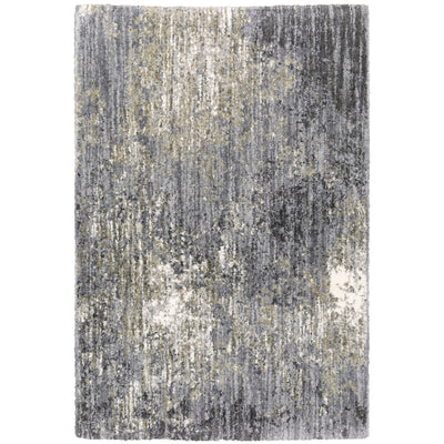 Oriental Weavers Aspen 2060W plush shag rug featuring abstract pattern in grey/ ivory tones