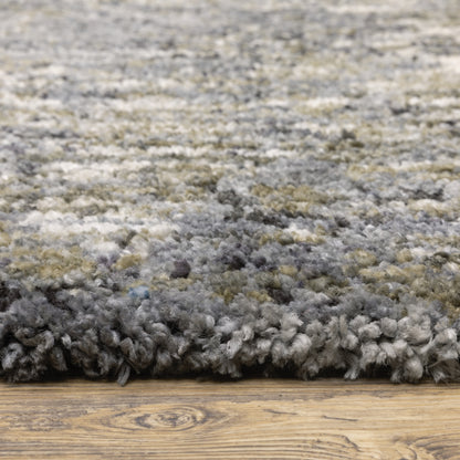 Oriental Weavers Aspen 2060W plush shag rug featuring abstract pattern in grey/ ivory tones