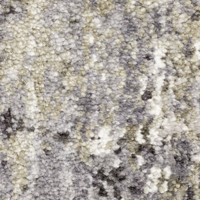 Oriental Weavers Aspen 2060W plush shag rug featuring abstract pattern in grey/ ivory tones