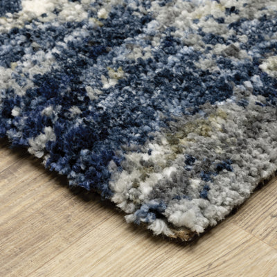 Oriental Weavers Aspen 2061L plush shag rug featuring abstract pattern in grey/ blue tones