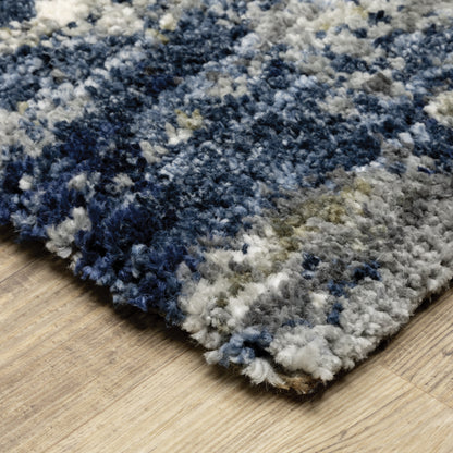 Oriental Weavers Aspen 2061L plush shag rug featuring abstract pattern in grey/ blue tones