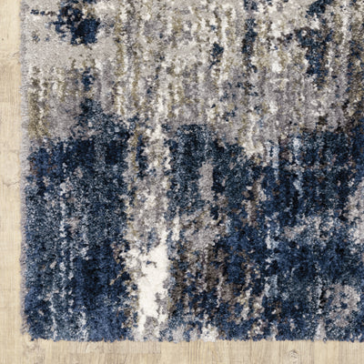Oriental Weavers Aspen 2061L plush shag rug featuring abstract pattern in grey/ blue tones