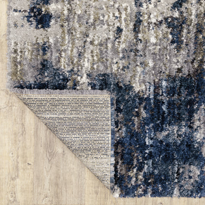 Oriental Weavers Aspen 2061L plush shag rug featuring abstract pattern in grey/ blue tones