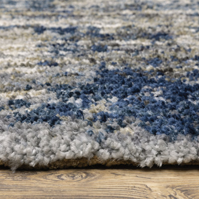 Oriental Weavers Aspen 2061L plush shag rug featuring abstract pattern in grey/ blue tones