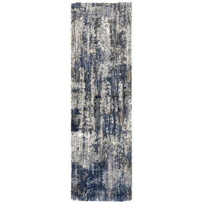 Oriental Weavers Aspen 2061L plush shag rug featuring abstract pattern in grey/ blue tones