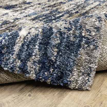 Oriental Weavers Aspen 2061L plush shag rug featuring abstract pattern in grey/ blue tones