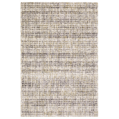 Oriental Weavers Aspen 2877B plush shag rug featuring abstract pattern in ivory/ gold tones