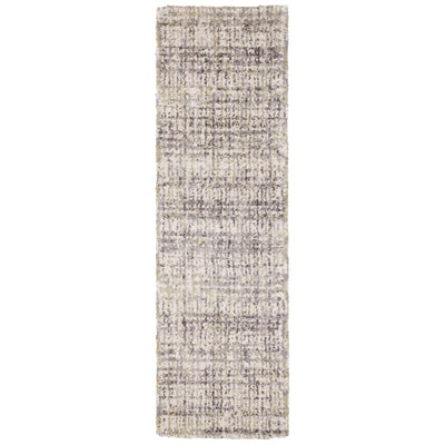 Oriental Weavers Aspen 2877B plush shag rug featuring abstract pattern in ivory/ gold tones