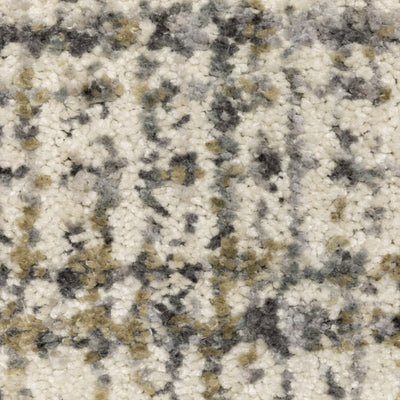 Oriental Weavers Aspen 2877B plush shag rug featuring abstract pattern in ivory/ gold tones