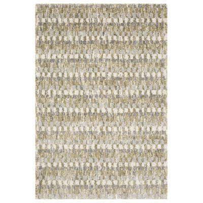 Oriental Weavers Aspen 3052A plush shag rug featuring abstract pattern in gold/ grey tones