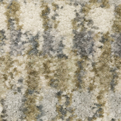 Oriental Weavers Aspen 3052A plush shag rug featuring abstract pattern in gold/ grey tones