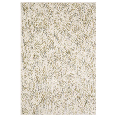 Oriental Weavers Aspen 3154E plush shag rug featuring abstract pattern in ivory/ gold tones