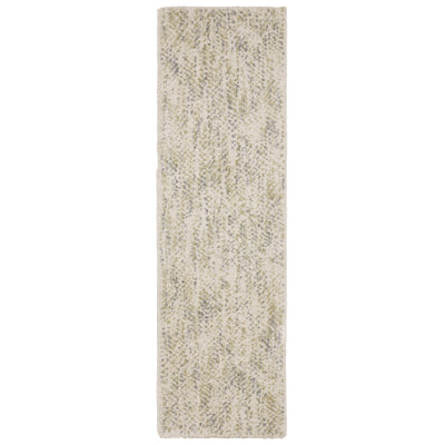 Oriental Weavers Aspen 3154E plush shag rug featuring abstract pattern in ivory/ gold tones