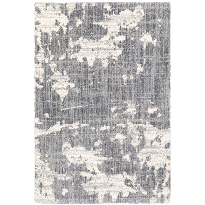 Oriental Weavers Aspen 003H9 plush shag rug featuring abstract pattern in grey/ ivory tones